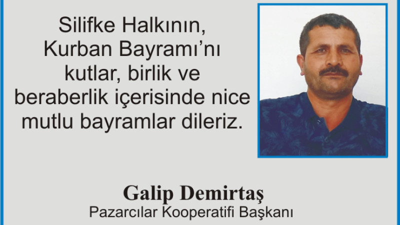 Silifke Pazarcılar Koop. Başkanı'ın Bayram Mesajı 