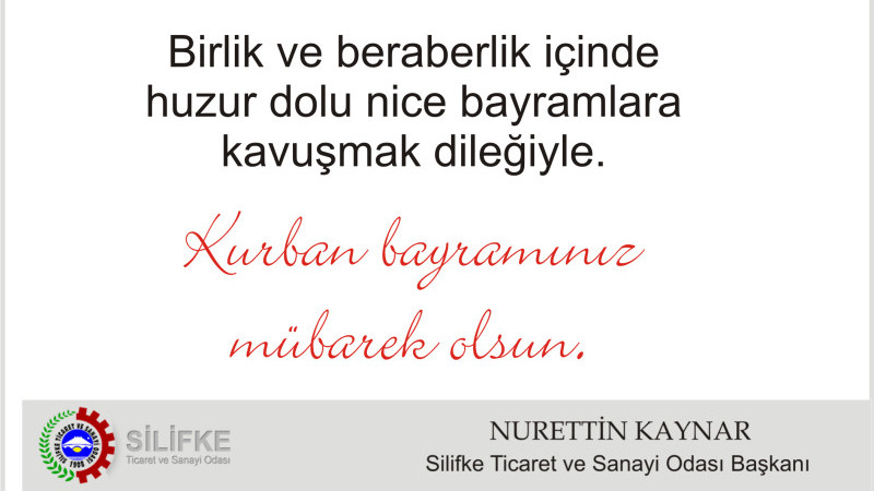 TİCARET ODASI BAŞKANINDAN BAYRAM MESAJI